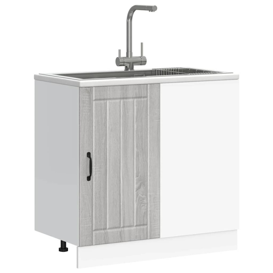 vidaXL Onderkast Lucca bewerkt hout grijs sonoma eiken vidaXL Onderkast Lucca bewerkt hout grijs sonoma eiken afbeelding 1