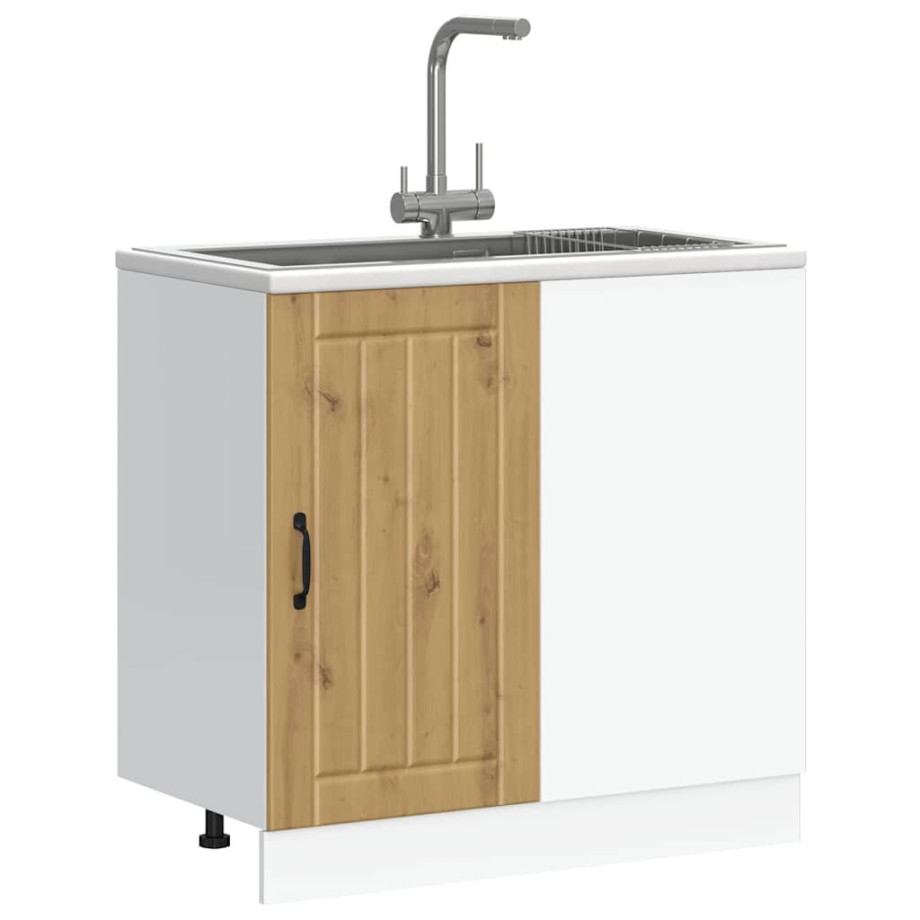vidaXL Onderkast Lucca bewerkt hout artisanaal eikenkleur vidaXL Onderkast Lucca bewerkt hout artisanaal eikenkleur afbeelding 1