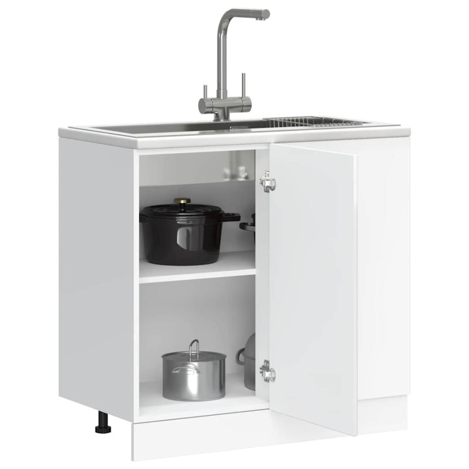 vidaXL Onderkast "Kalmar" Hoogglans Wit Bewerkt Hout vidaXL Onderkast "Kalmar" Hoogglans Wit Bewerkt Hout afbeelding 1