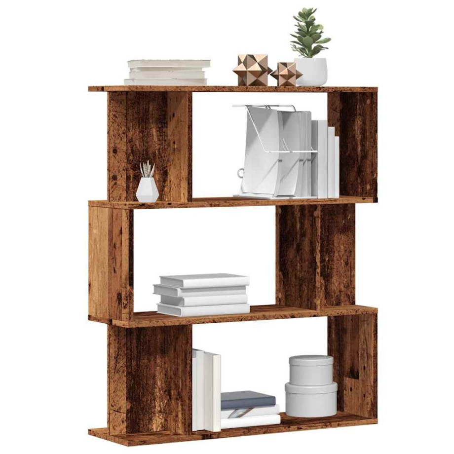 vidaXL Boekenkast 80x24x96 cm bewerkt hout oud houtkleurig afbeelding 1