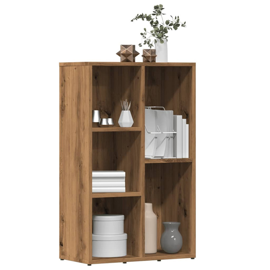 vidaXL Boekenkast 50x25x80 cm bewerkt hout artisanaal eikenkleur afbeelding 1
