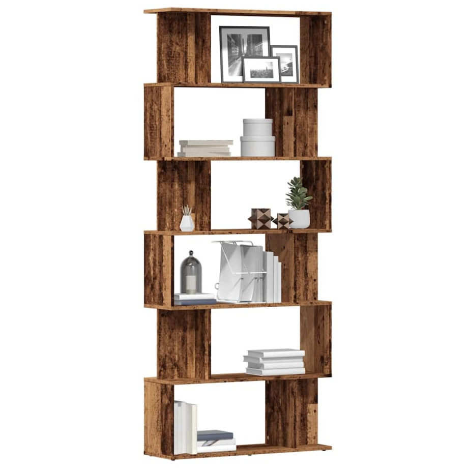 vidaXL Boekenkast 80x24x192 cm bewerkt hout oud houtkleurig afbeelding 1