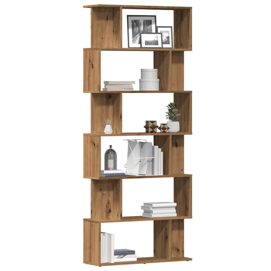 vidaXL Boekenkast 80x24x192 cm bewerkt hout artisanaal eikenkleur afbeelding 1
