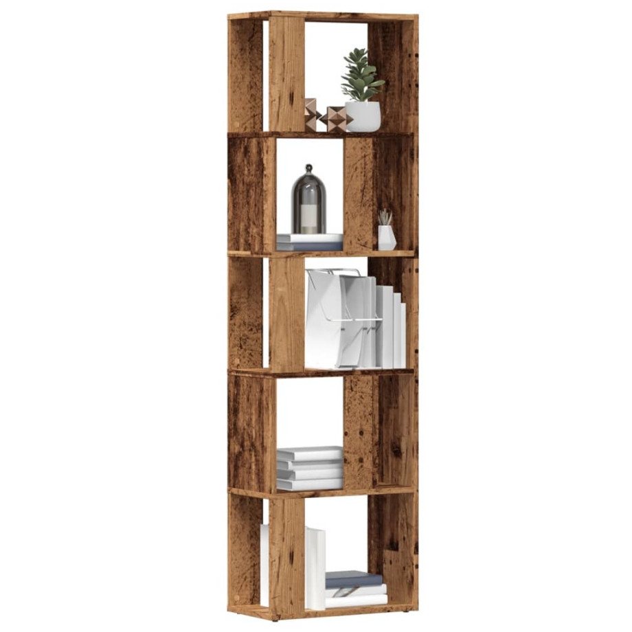 vidaXL Boekenkast 45x24x159 cm bewerkt hout oud houtkleurig afbeelding 1