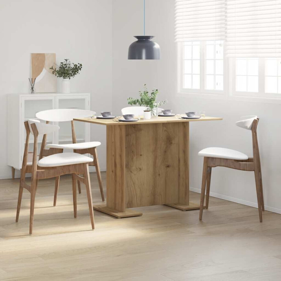 vidaXL Eettafel 110x60x75 cm bewerkt hout artisanaal eikenkleurig vidaXL Eettafel 110x60x75 cm bewerkt hout artisanaal eikenkleurig afbeelding 1