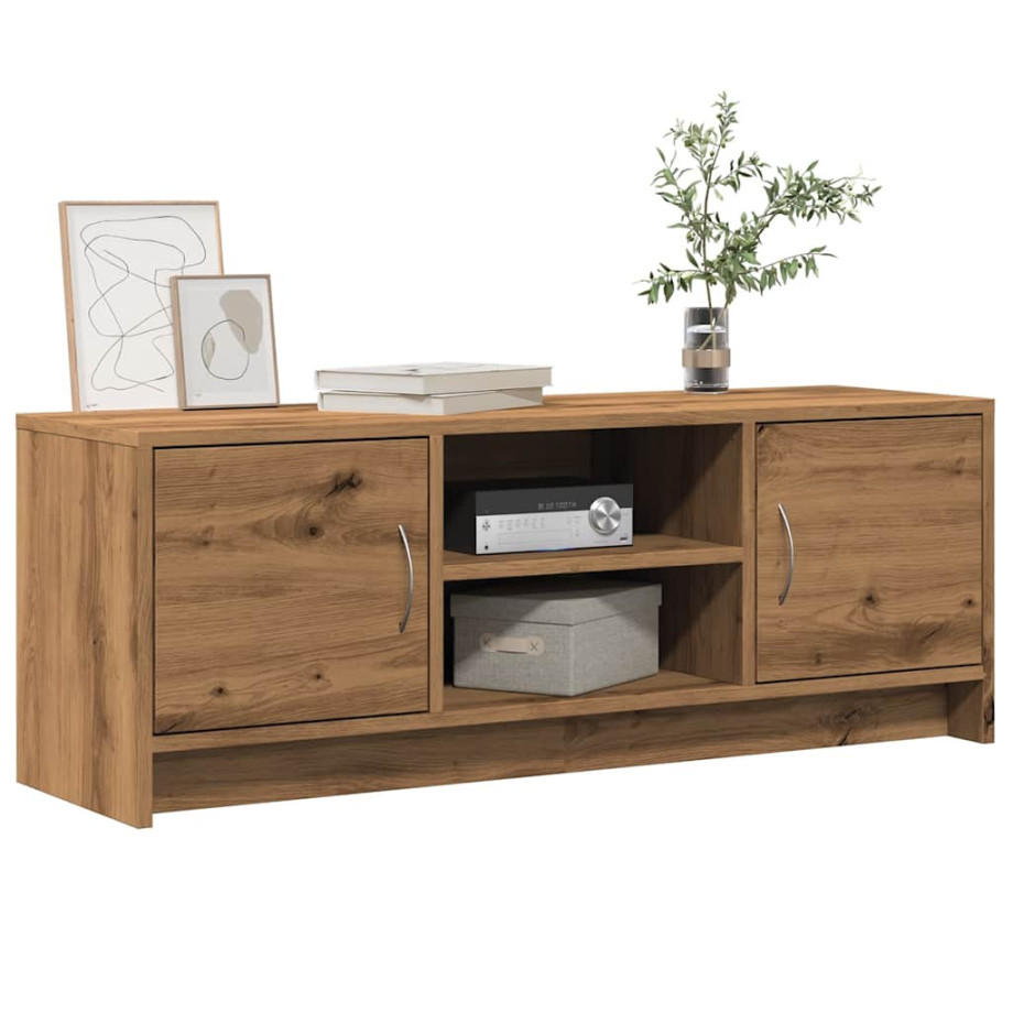 vidaXL Tv-meubel 102x30x37,5 cm bewerkt hout artisanaal eikenkleur afbeelding 1
