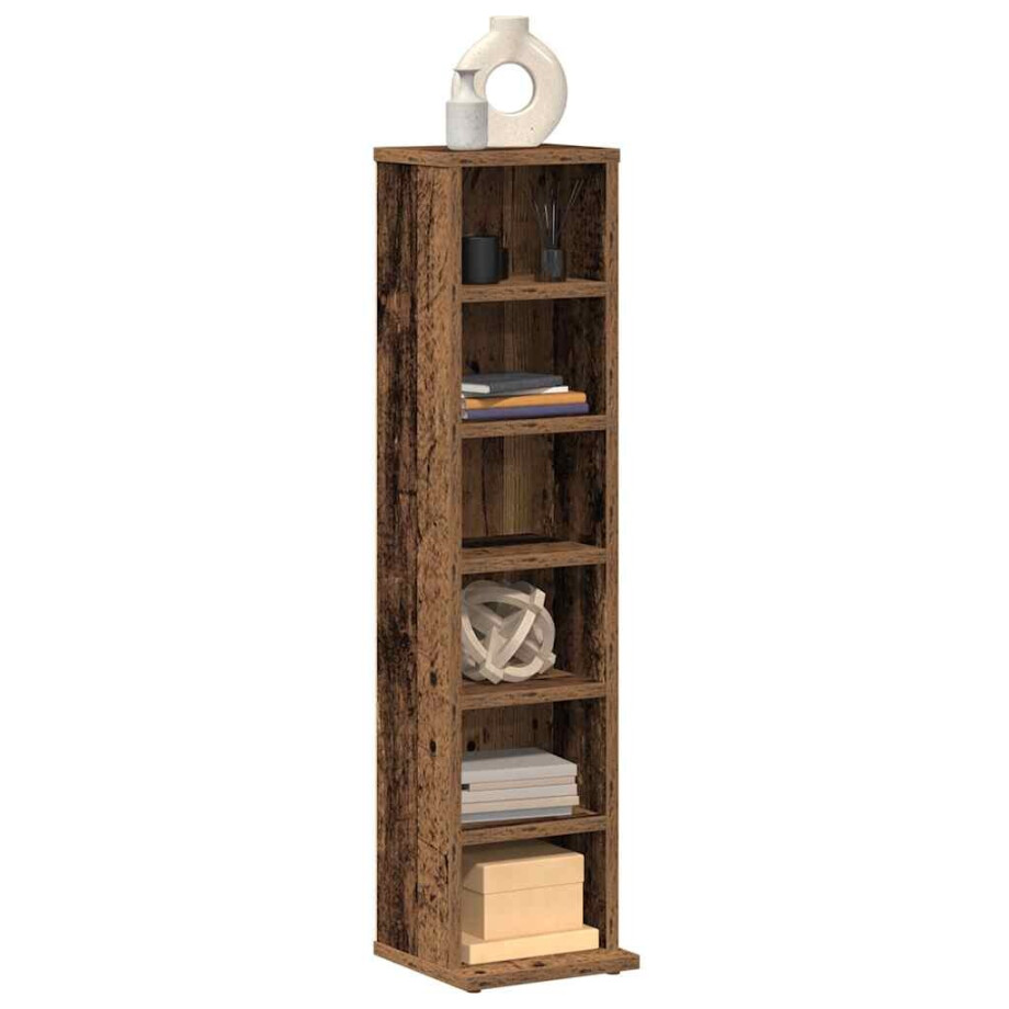 vidaXL Cd-kast 21x20x88 cm bewerkt hout oud houtkleurig afbeelding 1