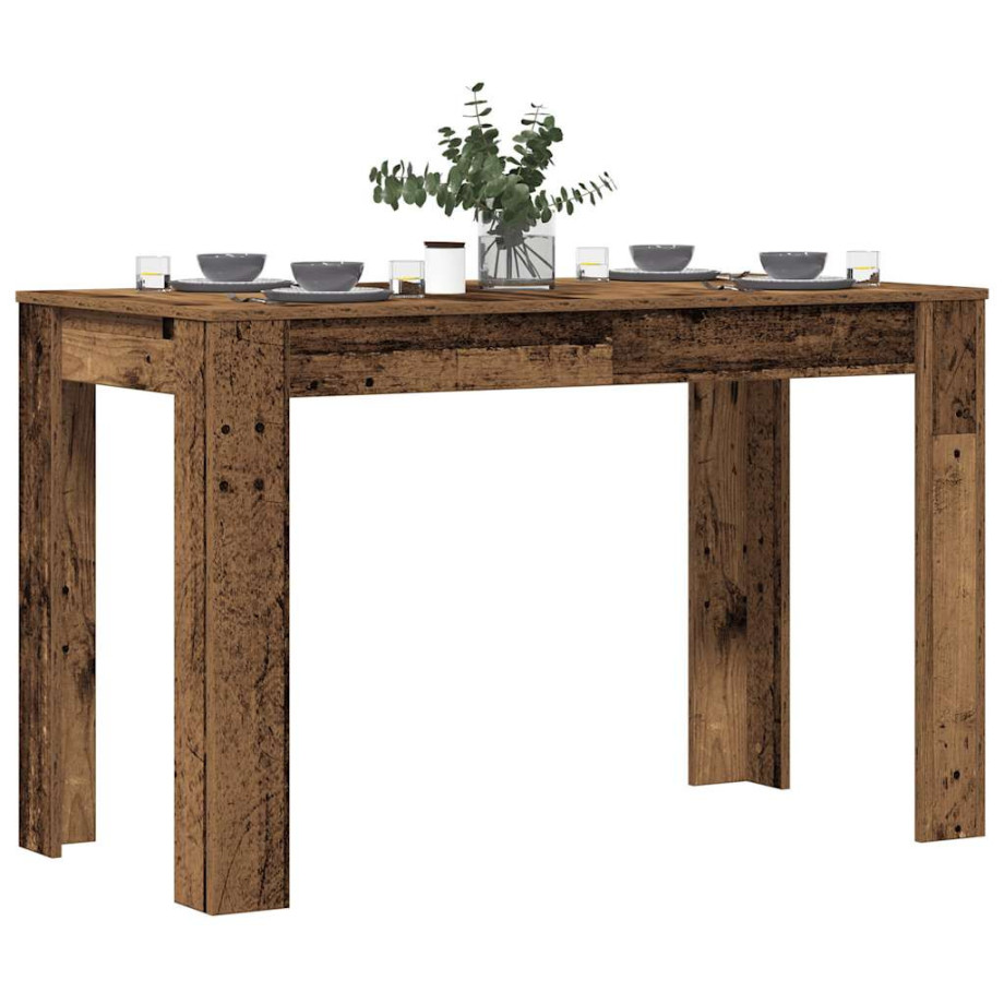 vidaXL Eettafel 120x60x76 cm bewerkt hout oud houtkleurig afbeelding 1