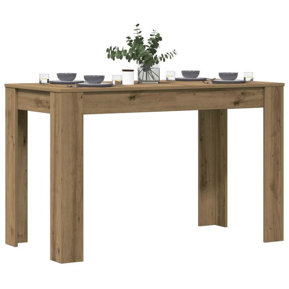 vidaXL Eettafel 120x60x76 cm bewerkt hout artisanaal eikenkleur afbeelding 1