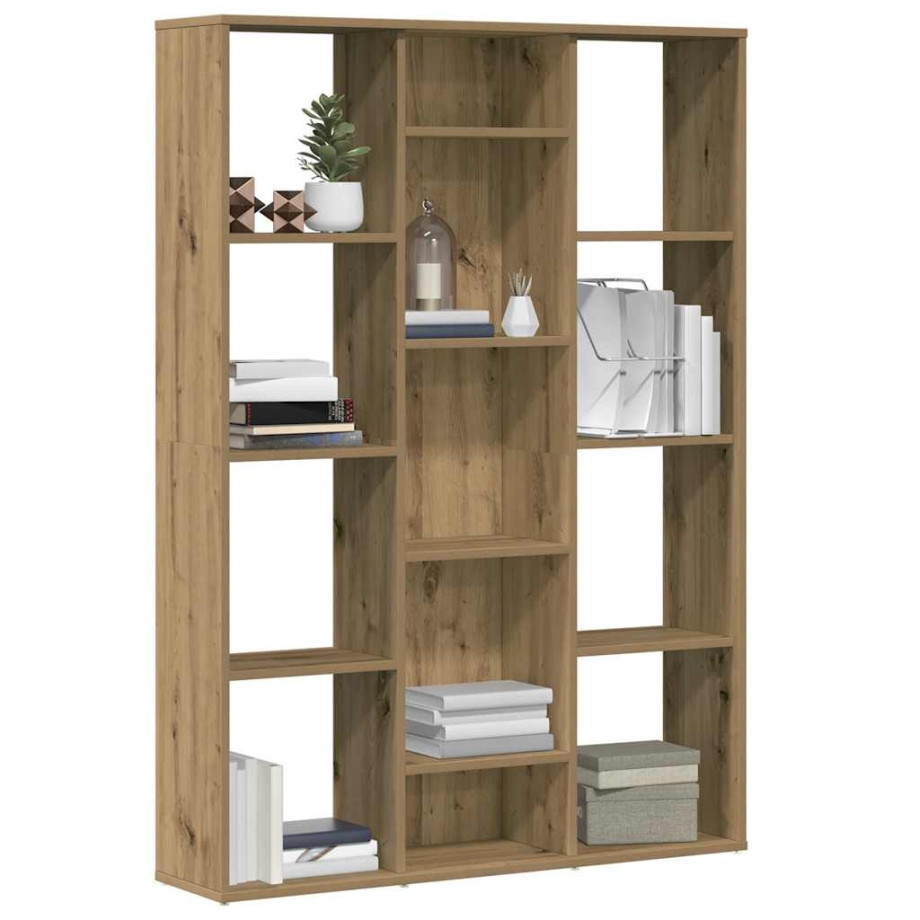 vidaXL Kamerscherm/boekenkast 100x24x140 cm bewerkt hout eikenkleurig afbeelding 1