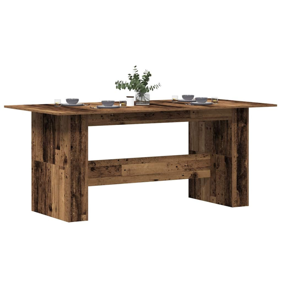 vidaXL Eettafel 180x90x76 cm bewerkt hout oud houtkleurig vidaXL Eettafel 180x90x76 cm bewerkt hout oud houtkleurig afbeelding 1