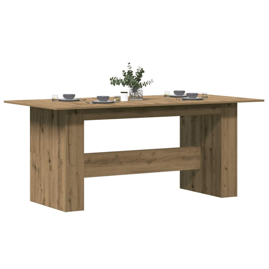 vidaXL Eettafel 180x90x76 cm bewerkt hout artisanaal eikenkleur vidaXL Eettafel 180x90x76 cm bewerkt hout artisanaal eikenkleur afbeelding 1