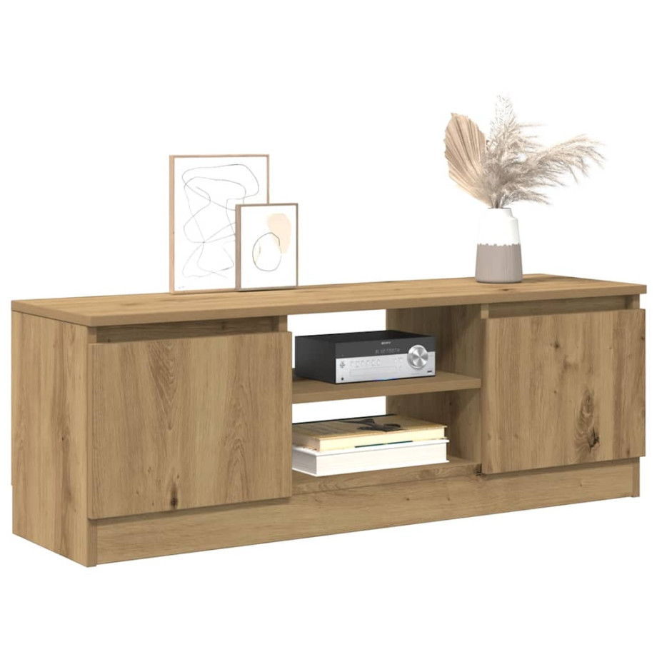 vidaXL Tv-meubel 102x30x36 cm bewerkt hout artisanaal eikenkleur afbeelding 1