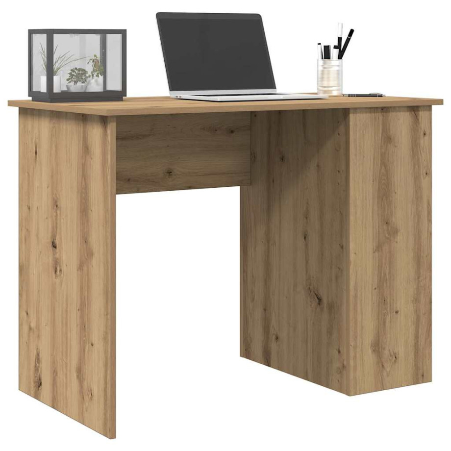 vidaXL Bureau 100x55x75 cm bewerkt hout artisanaal eikenkleur afbeelding 1