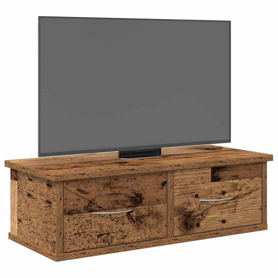 vidaXL Wandkast 60x26x18,5 cm bewerkt hout oud houtkleurig afbeelding 1