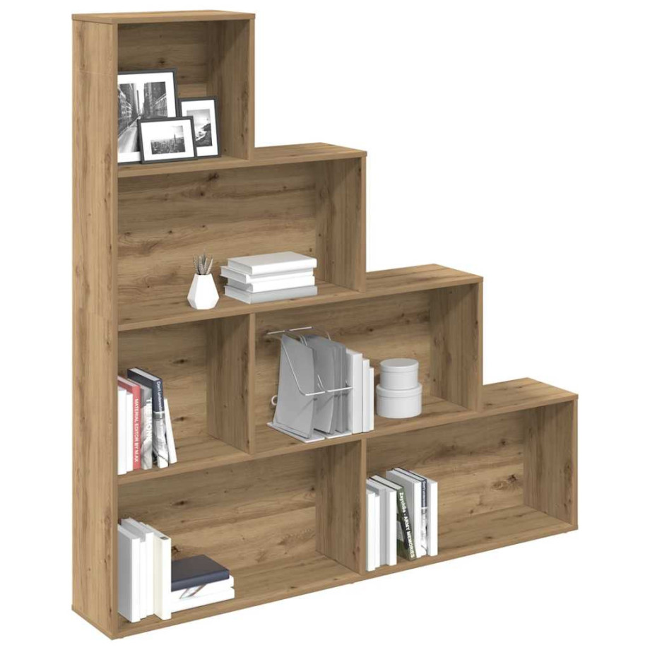 vidaXL Boekenkast 157x24x160 cm bewerkt hout artisanaal eikenkleur afbeelding 1