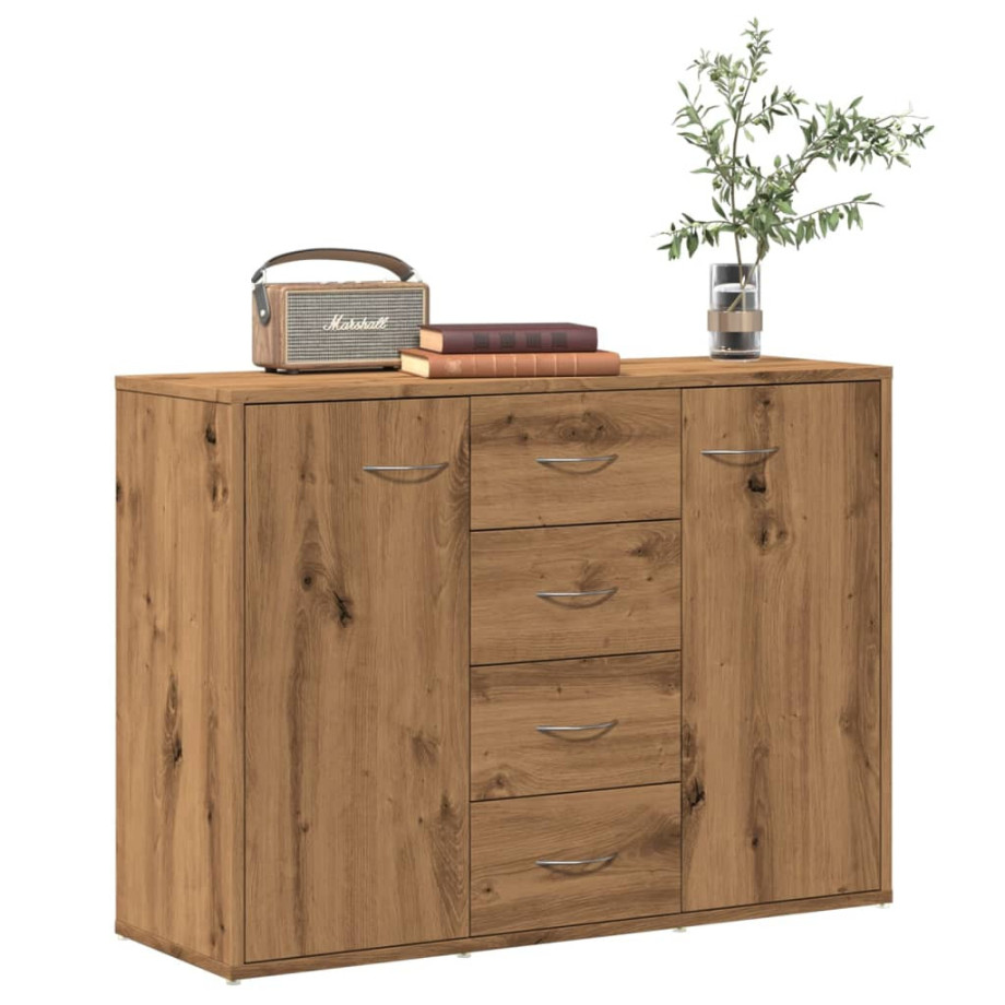 vidaXL Dressoir 88x30x64 cm bewerkt hout artisanaal eikenkleur afbeelding 1