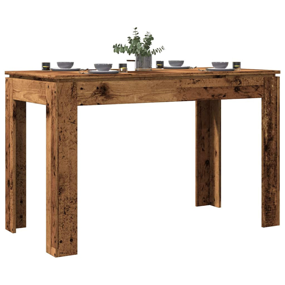 vidaXL Eettafel 120x60x76 cm bewerkt hout oud houtkleurig afbeelding 1