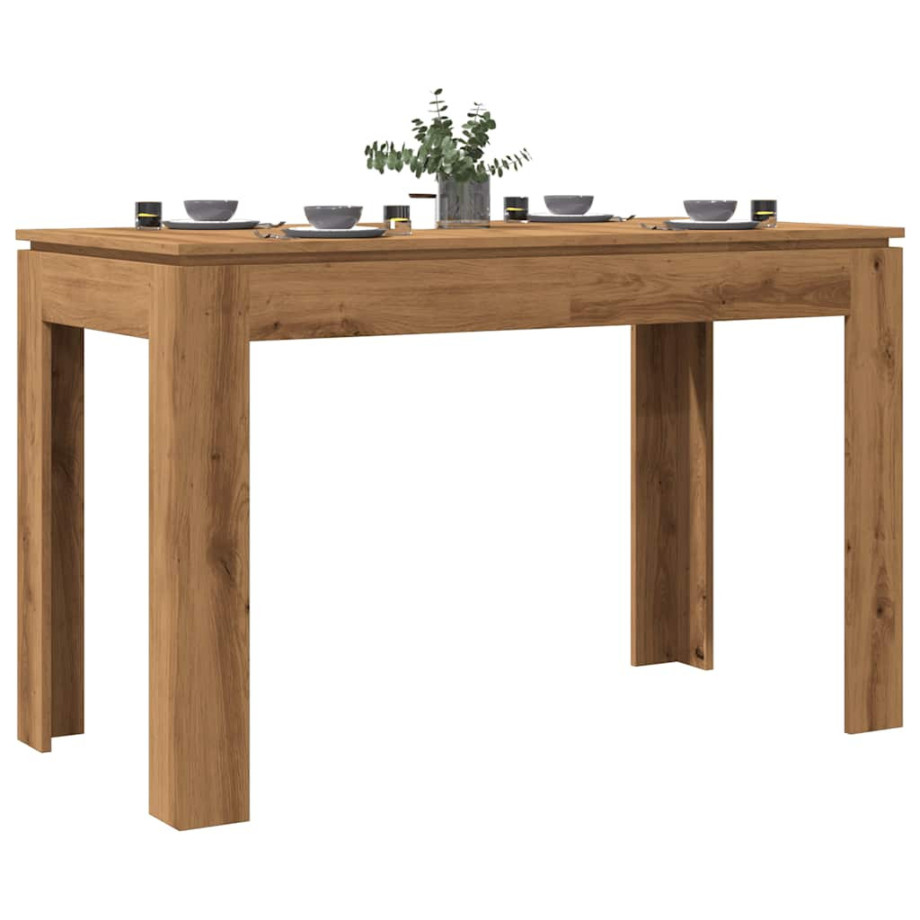 vidaXL Eettafel 120x60x76 cm bewerkt hout artisanaal eikenkleur afbeelding 1