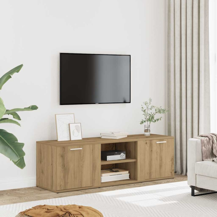 vidaXL Tv-meubel 120x34x37 cm bewerkt hout artisanaal eikenkleur afbeelding 1