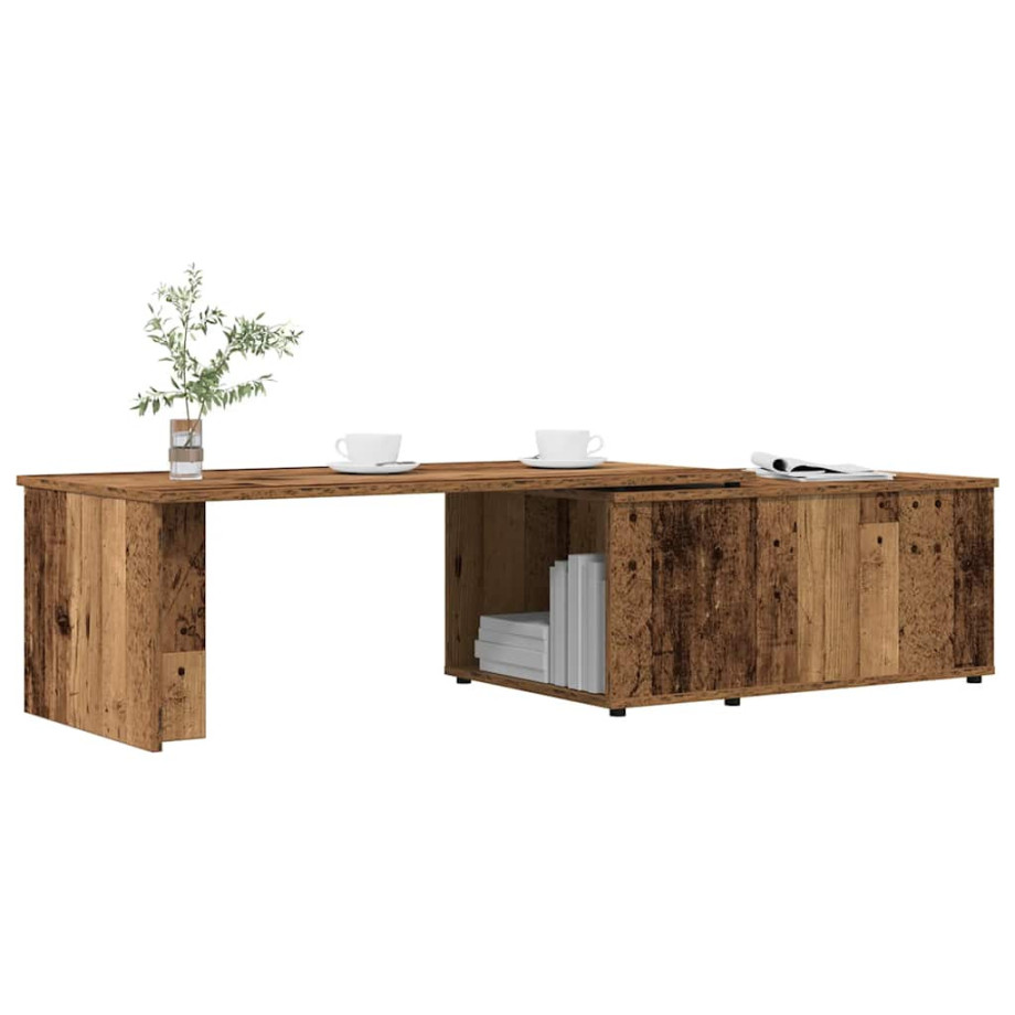 vidaXL Salontafel 150x50x35 cm bewerkt hout oud houtkleurig afbeelding 1