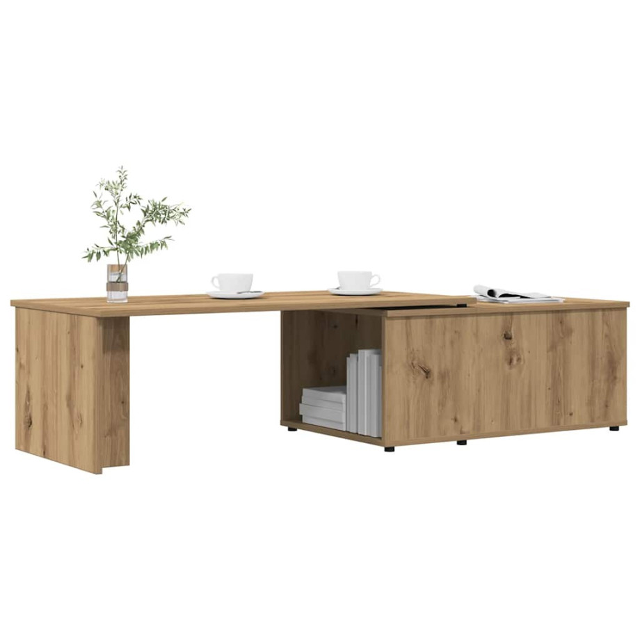 vidaXL Salontafel 150x50x35 cm bewerkt hout artisanaal eikenkleur vidaXL Salontafel 150x50x35 cm bewerkt hout artisanaal eikenkleur afbeelding 1