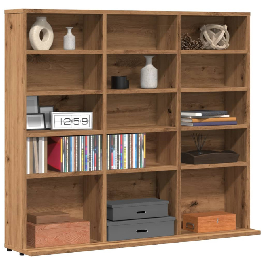 vidaXL Cd-kast 100x23x89,5 cm bewerkt hout artisanaal eikenkleurig vidaXL Cd-kast 100x23x89,5 cm bewerkt hout artisanaal eikenkleurig afbeelding 1
