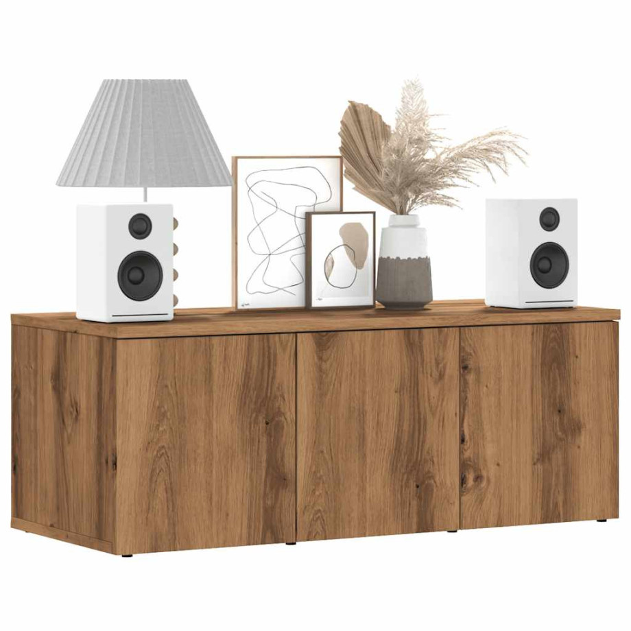 vidaXL Tv-meubel 80x34x30 cm bewerkt hout artisanaal eikenkleur vidaXL Tv-meubel 80x34x30 cm bewerkt hout artisanaal eikenkleur afbeelding 1