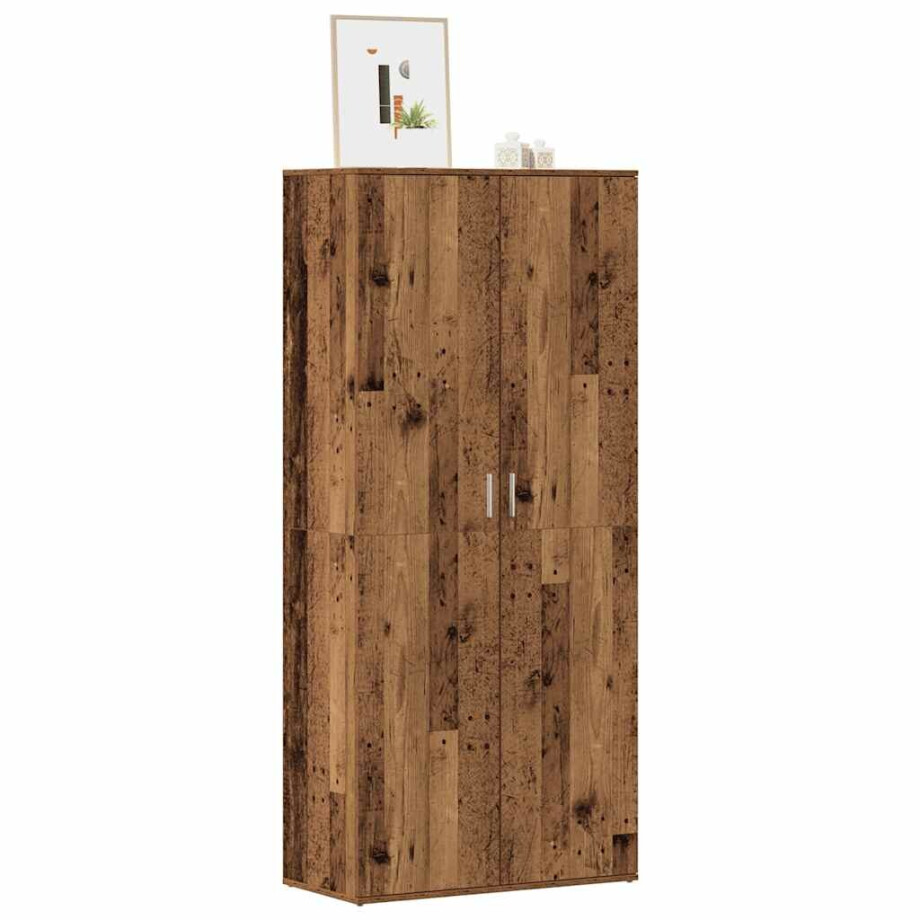 vidaXL Schoenenkast 80x39x178 cm bewerkt hout oud houtkleurig afbeelding 1