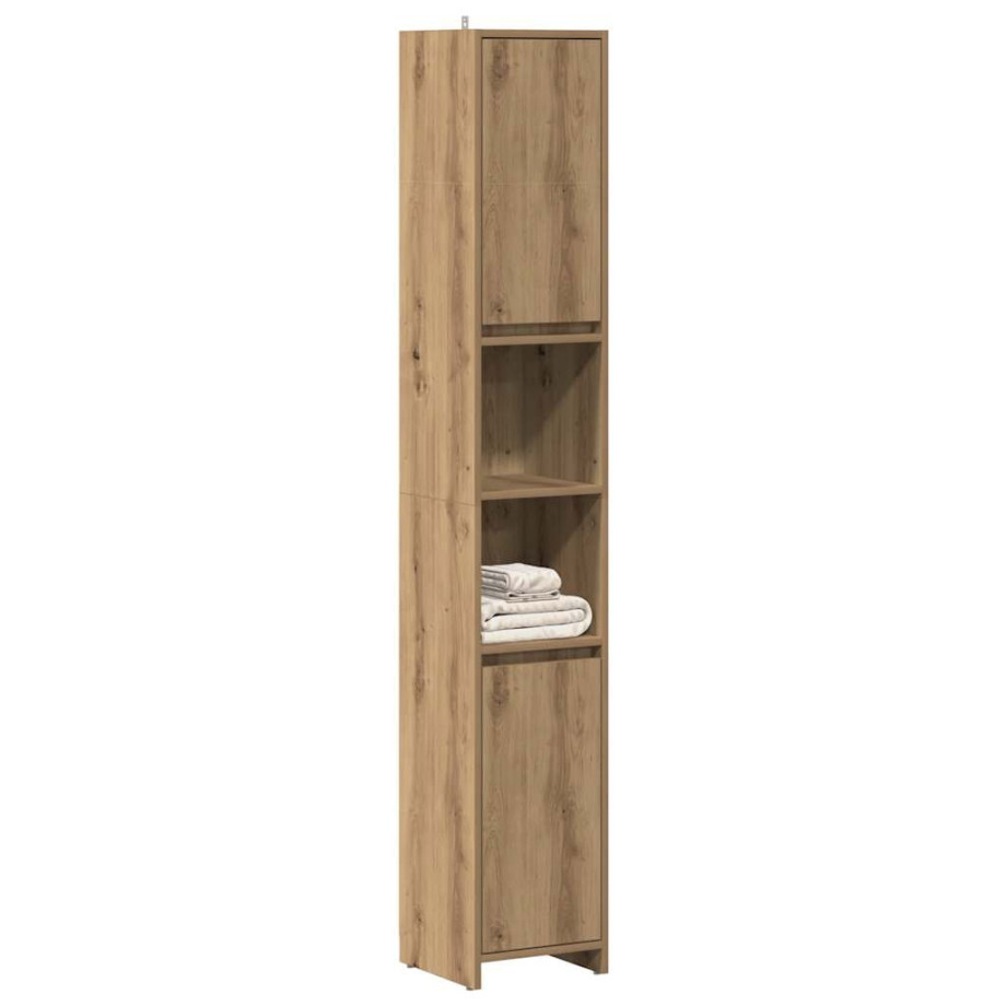 vidaXL Badkamerkast 30x30x183,5 cm bewerkt hout artisanaal eikenkleur vidaXL Badkamerkast 30x30x183,5 cm bewerkt hout artisanaal eikenkleur afbeelding 1