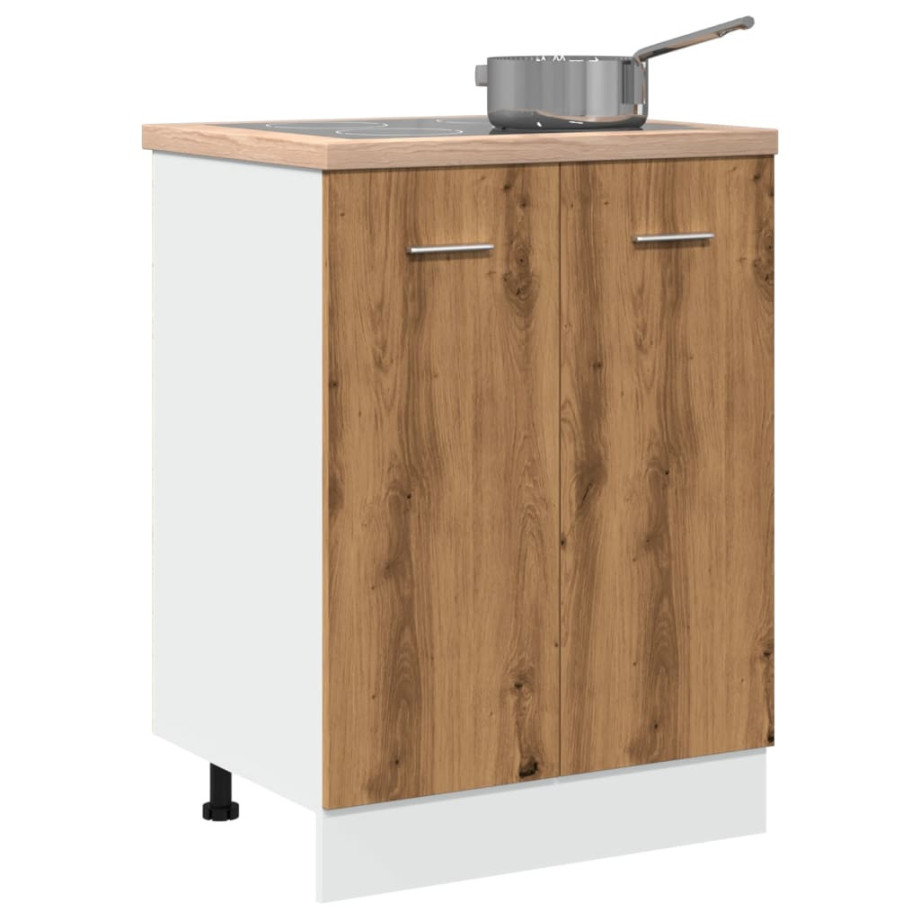 vidaXL Onderkast Lyon 60x46x81,5 cm bewerkt hout artisanaal eikenkleur vidaXL Onderkast Lyon 60x46x81,5 cm bewerkt hout artisanaal eikenkleur afbeelding 1