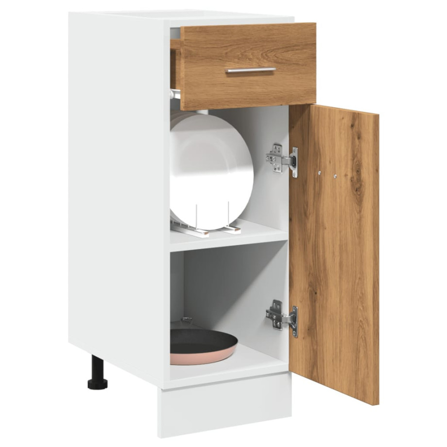 vidaXL Onderkast met lade Lyon 30x46x81,5 cm bewerkt hout artisanaal eiken afbeelding 1