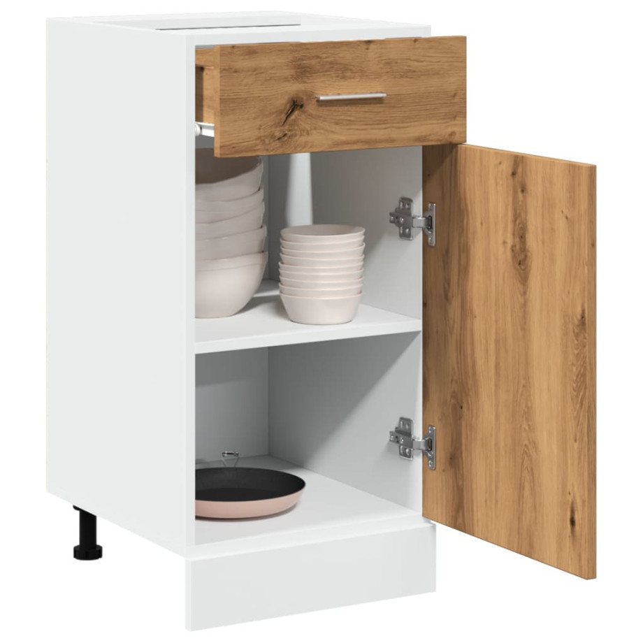 vidaXL Onderkast met lade Lyon 40x46x81,5 cm bewerkt hout artisanaal eiken afbeelding 1