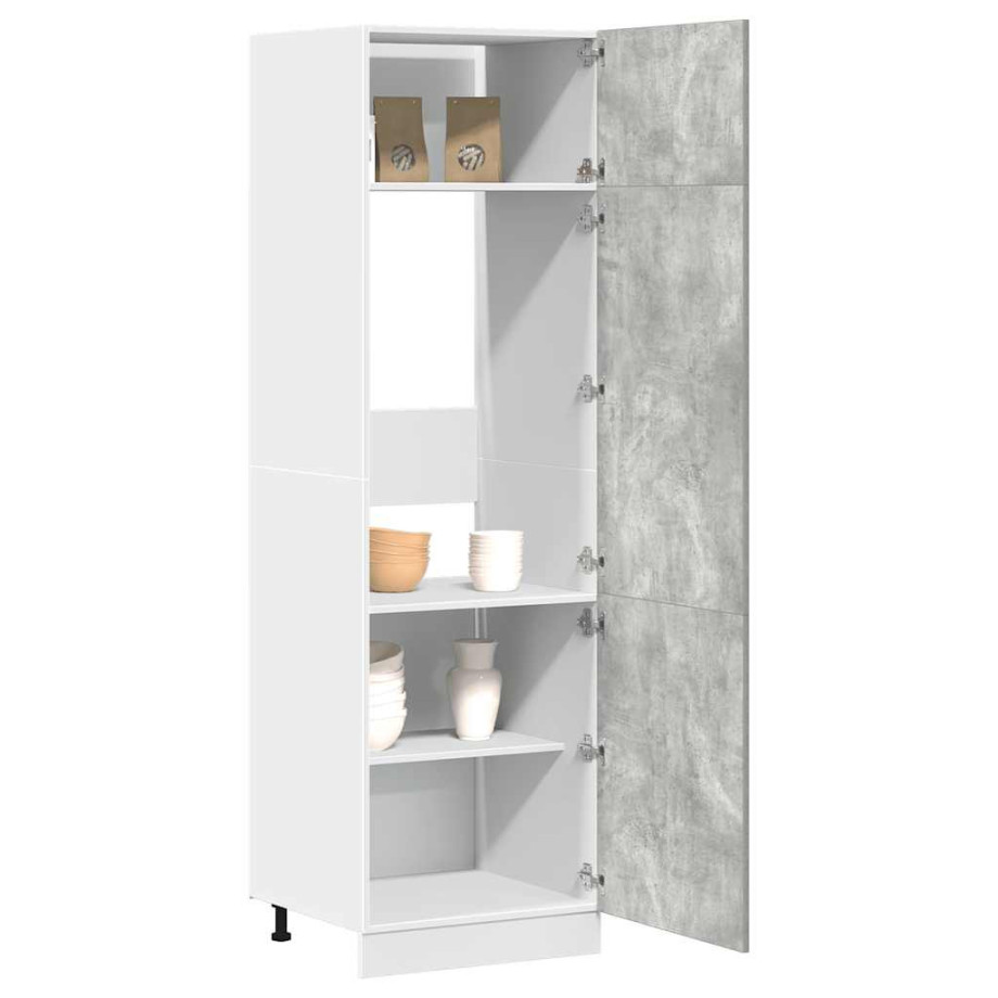 vidaXL Ombouwkast voor koelkast Lyon 60x57x207 cm bewerkt hout betongrijs afbeelding 1