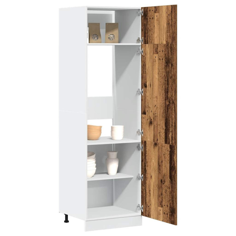 vidaXL Ombouwkast voor koelkast Lyon 60x57x207 cm bewerkt hout oud houtkleurig vidaXL Ombouwkast voor koelkast Lyon 60x57x207 cm bewerkt hout oud houtkleurig afbeelding 1