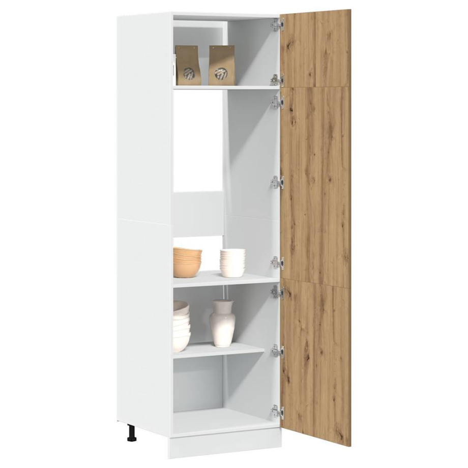 vidaXL Ombouwkast voor koelkast Lyon 60x57x207 cm bewerkt hout artisanaal eikenkleurig vidaXL Ombouwkast voor koelkast Lyon 60x57x207 cm bewerkt hout artisanaal eikenkleurig afbeelding 1