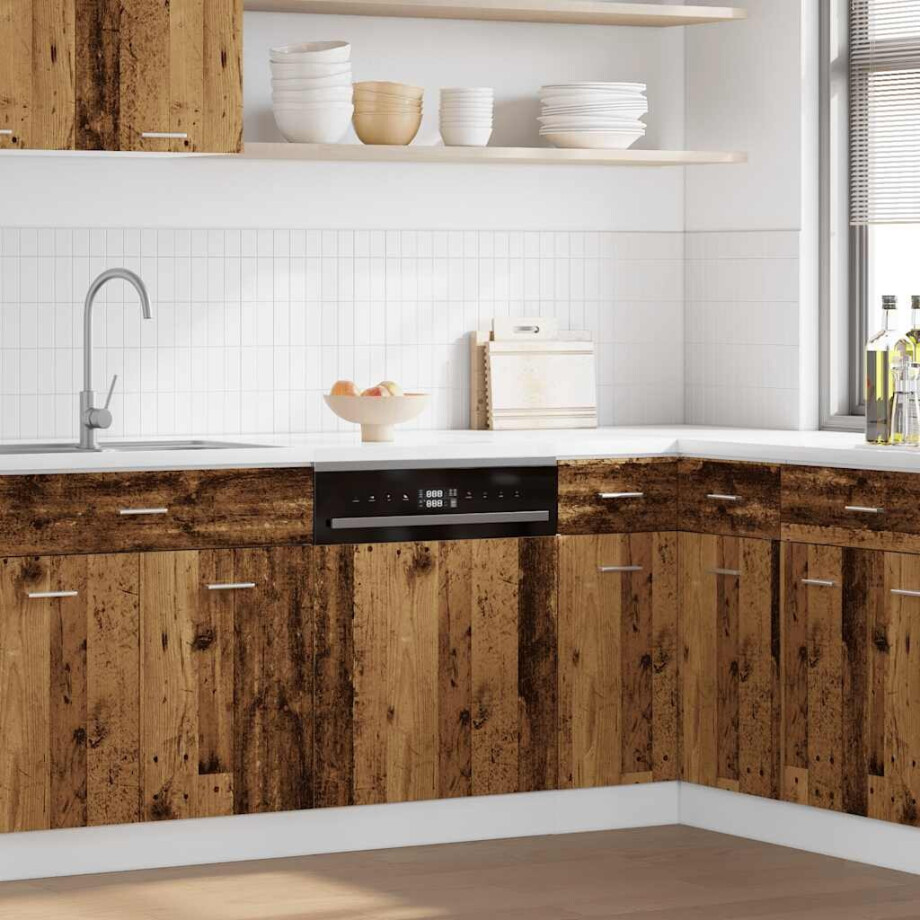 vidaXL Vaatwasserpaneel 60x1,5x67 cm bewerkt hout oud houtkleurig afbeelding 1