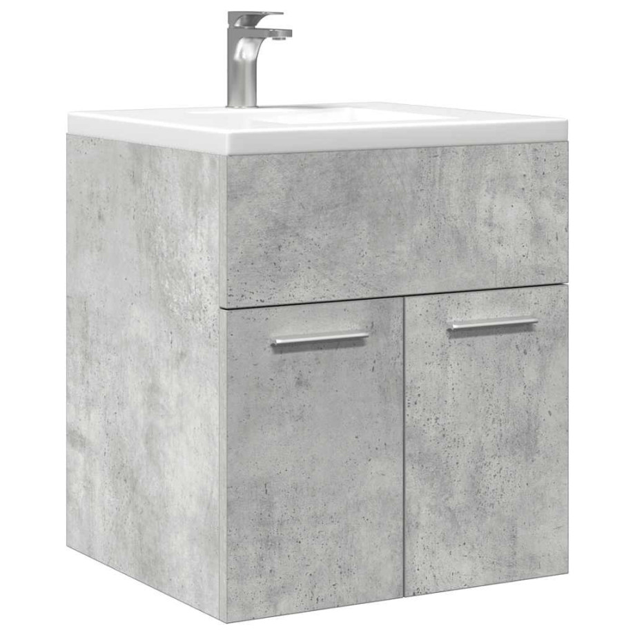 vidaXL Wastafelkast 41x38,5x46 cm bewerkt hout betongrijs afbeelding 1
