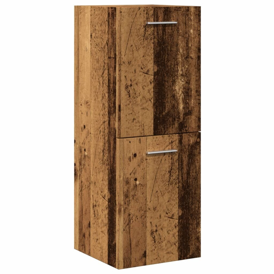 vidaXL Badkamerwandkast 30x30x80 cm bewerkt hout oud houtkleurig vidaXL Badkamerwandkast 30x30x80 cm bewerkt hout oud houtkleurig afbeelding 1