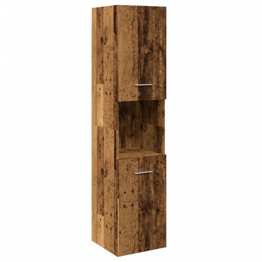 vidaXL Badkamerwandkast 30x30x130 cm bewerkt hout oud houtkleurig vidaXL Badkamerwandkast 30x30x130 cm bewerkt hout oud houtkleurig afbeelding 1