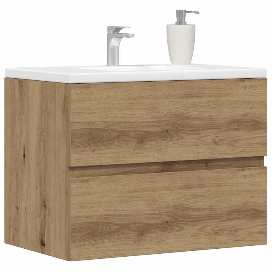 vidaXL Badkamerkast 60x38,5x45 cm bewerkt hout artisanaal eikenkleurig vidaXL Badkamerkast 60x38,5x45 cm bewerkt hout artisanaal eikenkleurig afbeelding 1