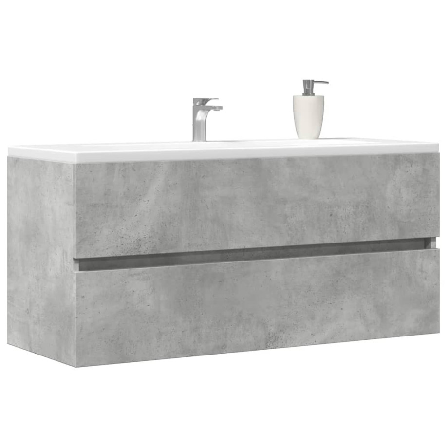 vidaXL Wastafelkast 100x38,5x45 cm spaanplaat betongrijs afbeelding 1