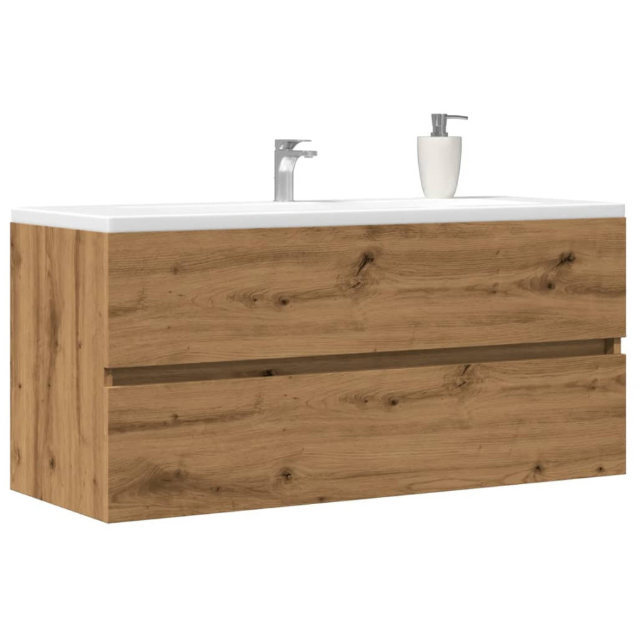 vidaXL Wastafelkast 100x38,5x45 cm bewerkt hout artisanaal eikenkleur afbeelding 1