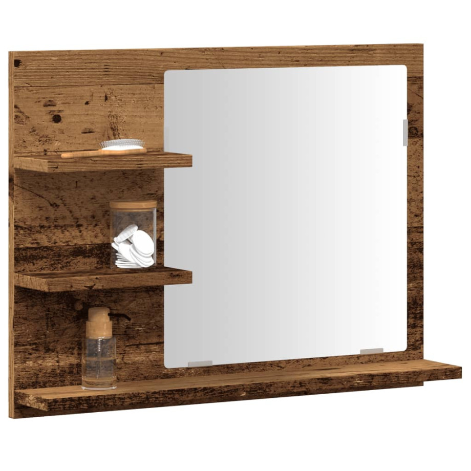 vidaXL Badkamerspiegelkast 60x10,5x45 cm artisanaal eikenkleurig afbeelding 1
