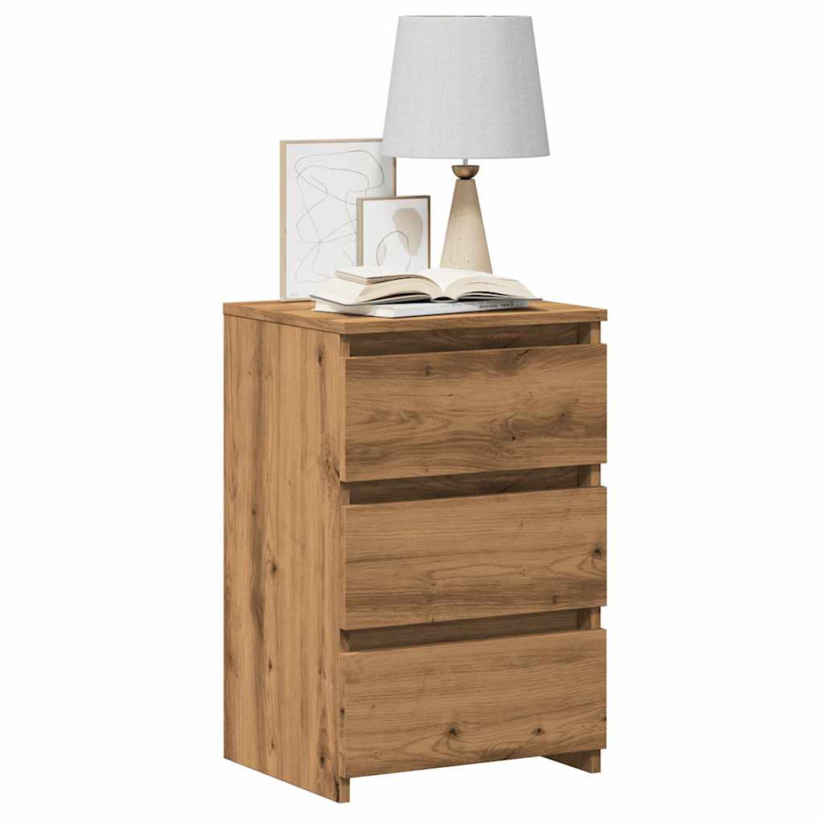vidaXL Nachtkastje 40x35x62,5 cm bewerkt hout artisanaal eikenkleur afbeelding 1
