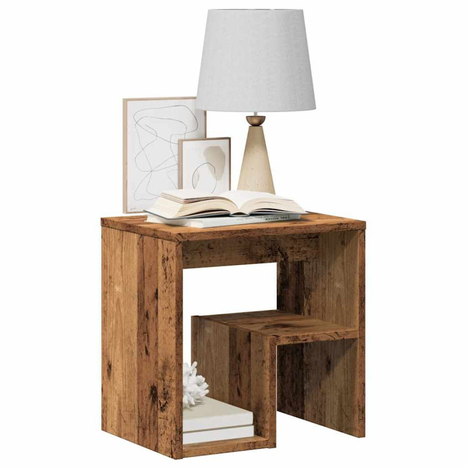 vidaXL Nachtkastje 40x30x40 cm bewerkt hout oud houtkleurig vidaXL Nachtkastje 40x30x40 cm bewerkt hout oud houtkleurig afbeelding 1