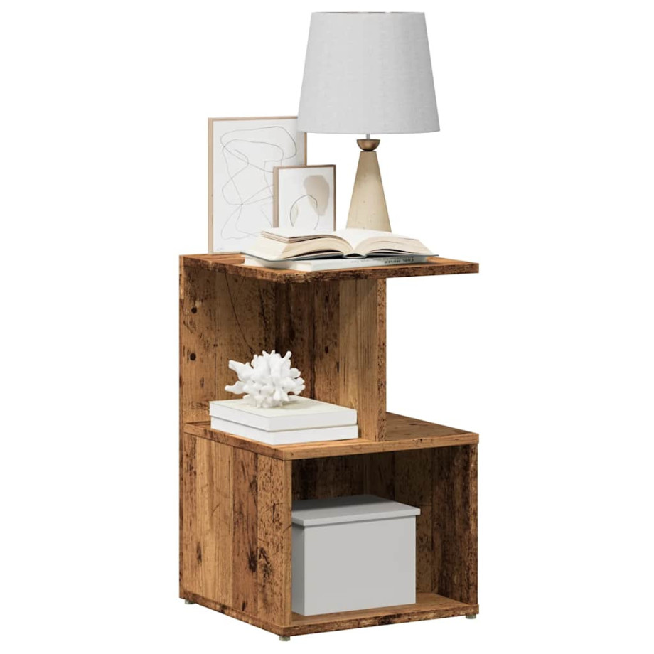 vidaXL Nachtkastje 35x35x55 cm bewerkt hout oud houtkleurig vidaXL Nachtkastje 35x35x55 cm bewerkt hout oud houtkleurig afbeelding 1
