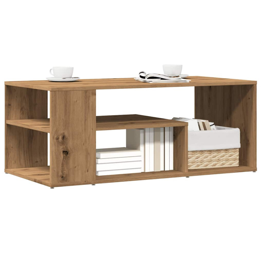 vidaXL Salontafel 100x50x40 cm bewerkt hout artisanaal eikenkleurig afbeelding 1