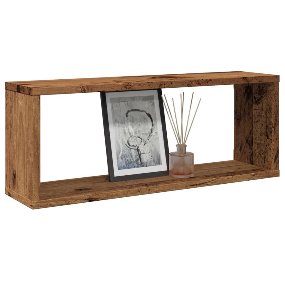 vidaXL Wandschappen kubus 2 st 60x15x23 cm bewerkt hout oud houtkleur vidaXL Wandschappen kubus 2 st 60x15x23 cm bewerkt hout oud houtkleur afbeelding 1