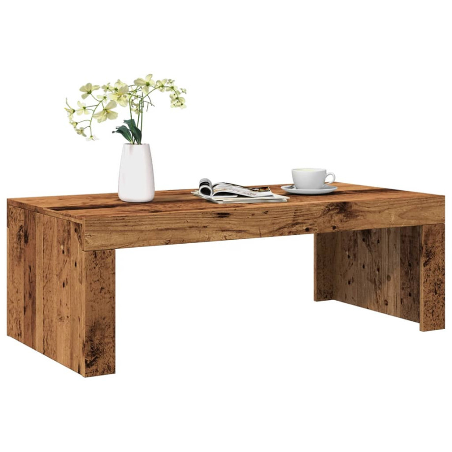 vidaXL Salontafel 102x50x35 cm bewerkt hout oude houtkleurig afbeelding 1